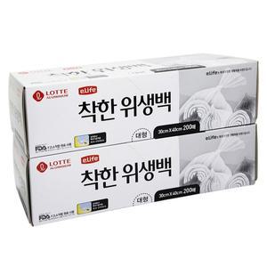 [롯데이라이프]롯데 착한 위생팩 대 30x40x200 x 2개