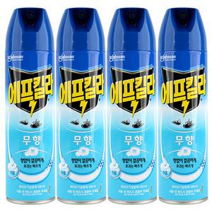 (4개)에프킬라 큐 수성 에어로솔(무향) 파리모기 살충제 500ml