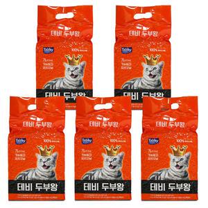 테비 두부왕 두부모래 7L X 5개(가는입자) 오리지날 고양이모래