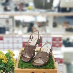 세이브존04 여성컴포트세미드레스(3cm)베이직펌프스 천연소가죽브라운샌들