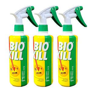 동성제약 비오킬 BIO KILL 빈대 벼룩 바퀴 베드버그 전용 해충 저독성 살충제 스프레이 500ml x 3개