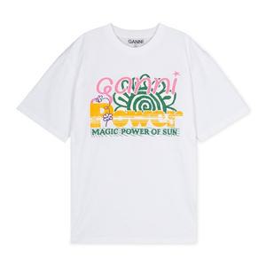 [가니][정상가:264,000원] 가니 여성 그래픽 로고 브라이트 화이트 반팔티 T3790 151