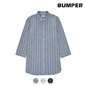 [범퍼] 남성 코튼 린넨 윈도우 체크 7부셔츠_FPNMCSS122P