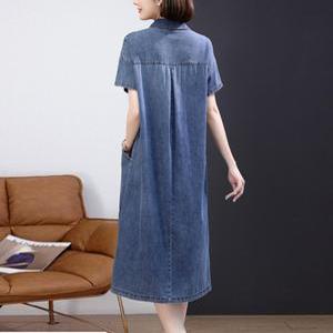 40대 여름 청원피스 반팔소매 빅사이즈 롱데님원피스 TS626