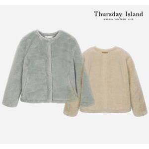 [써스데이아일랜드][Thursday Island] 인조퍼 라운드 넥 자켓(T228MLT235W)