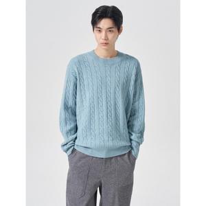 [에잇세컨즈] 헤어리 케이블 니트  스카이 블루 (424Y51LY2Q)
