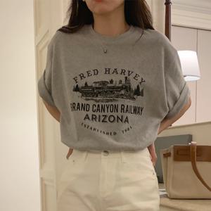[웬디]빈티지 틈새 크루넥 프린트 TS11690
