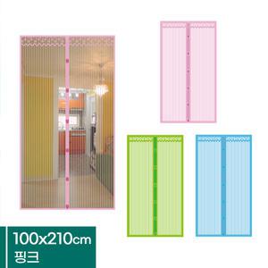 아이방 벌레차단 간편설치 모기장 문발 100x210 핑크 테라스갈대발 업소