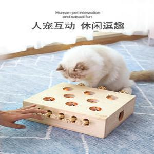 고양이 두더지잡기 원목 캣토이 토이 Douyin 두더지 MIAOFAIRY 행동유발