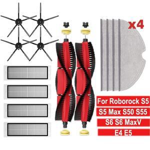 Roborock호환호환 진공 청소기 브러시  헤파 필터 액세서리 S5 Max S50 S502 S55 S6 Pure E4 호환 로봇 1S