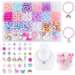 MAKERSLAND DIY KANDI 비즈 키트 다채로운 쥬얼리 제작 세트 박스 여아 및 어린이용 팔찌