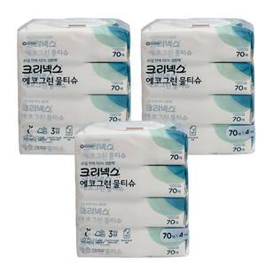 크리넥스 에코그린 물티슈 70매x 12개 생분해물티슈