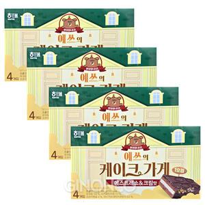 해태 예쓰의 케이크가게 140g 4개 초코케이크 에스프레소 크림 대용량과자 어린이집 유치원 신상과자