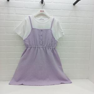 [소이]뷔스티에  체크 원피스(23M1853_VI)