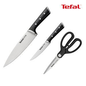 [테팔] 키친웨어 아이스포스 칼 가위 3종 세트 (식도20cm+과도11cm+주방가위)