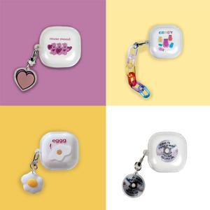 뮤직버즈 Linkvu 키링세트 갤럭시버즈2 프로 라이브 투명 TPU케이스 Galaxy Buds Pro