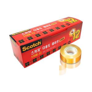 3M 스카치 다용도 투명 테이프리필550 18mm/30m 12개입