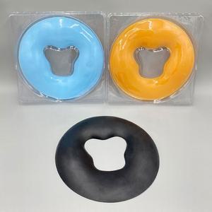 (블랙) 실리콘 안면 베개 마사지 얼굴 도넛 경락 베드 쿠션/둥근/베게/구멍/안마/동그란/실리콘/머리/고정/