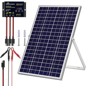 솔퍼크 태양광 패널 키트 30W 24V 지능형 방수 10A PWM 컨트롤러 RV 자동차 보트 해상 트랙터 캠핑용 가정용 실외 배터리 충전기 24볼트