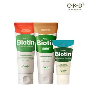 [트레블 헤어키트] 종근당건강 CKD 아미노비오틴 올파워풀80ml+단백질크림80ml+두피각질40ml샴푸 / 탈모 증상 완화