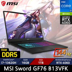 MSI Sword GF76 B13VFK/SSD 1TB/WIN11/ +마우스증정