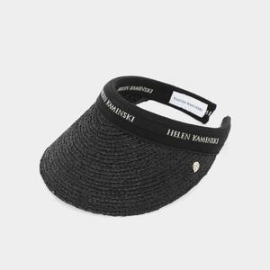헬렌카민스키 25SS 아이코닉 라피아 비앙카 썬바이저 여성 썬캡 HAT50265 CHARCOAL BLACK LOGO