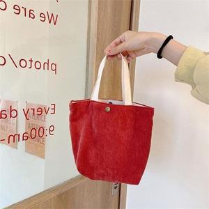 [라일리] Rly 여성 귀여운 코듀로이 미니 토트백 데일리 학생 가방  9926889)