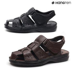 행텐 HT-6023 남자 통가죽 컴포트 샌들 여름 캐주얼 찍찍이 쿠션 데일리 슈즈
