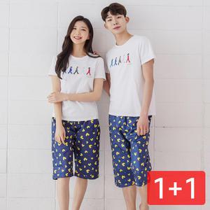 특면 8부파자마 2매 /커플파자마/잠옷/홈웨어/면파자마/파자마바지