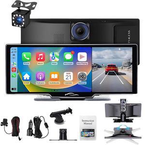 Flexscreen Pro(2025년형), 10.26인치 HD 휴대용 카플레이 및 안드로이드 오토스크린, GPS 내비게이션 음성 제어, 무선 스크린 프로젝션, 99% 차량용 야간 투시 녹화(역방향 카메라 포함)