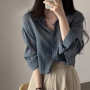 여자캐주얼룩 봄가디건 루즈핏셔츠 블라우스가디건 시스루블라우스