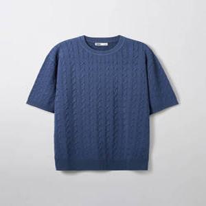 SPAO 스파오 [COOL] 케이블 라운드넥 반팔니트_SPKWF24C02 551234