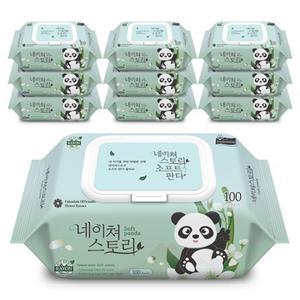 [아망떼]대용량 가성비 엠보싱 캡형 PAN 물티슈 100매 10팩