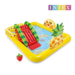 미끄럼틀 키즈 풀장 INTEX 57158 파인애플 풀장 대형 베란다 분수풀장 어린이 간이 미니 수영장