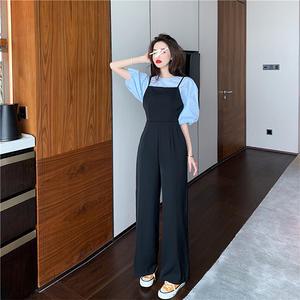 뷔스티에 찰랑 롱 와이드 멜빵 팬츠 T1891