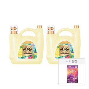 아우라 섬유유연제, 미드나잇골드, 5.5L, 2개 + 증정(생화캡슐 리필, 자스민머스크, 680ml, 1개)