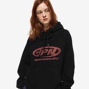 OVAL C LOGO 레글런 후드티 블랙