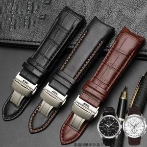송아지 T035 나비 23MM 가죽 벨트 밴드 22MM 24MM 교체 용 스트랩 버클 시계