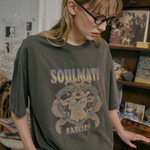 SoulMate 피그먼트 반팔티 스모크블랙