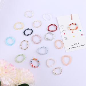 21color 천연 원석 비즈 반지 링 [동백이 담수진주 자개 나비 구슬 레이어드반