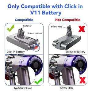 다이슨 배터리 V11 SV14 SV17 SV15 무선 푹신한 모터 헤드 스틱 핸드 홀드  청소기 용 6000mAh 교체