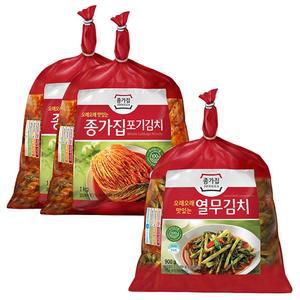 종가집 포기김치 1kg x 2 열무김치 900g x 1 혼합팩