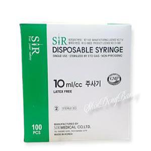 sir 일회용주사기 10cc 23g 1인치(25mm) 1통 100개 병원용