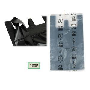 3호)검정 손잡이 비닐봉투 일회용 흑색 검은봉지 100P