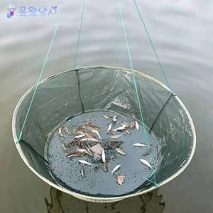 들어올리기식 물고기 포획망 세트 뜰망 PK 지렁이 밑밥 10M 분실방지끈 민물통발 풀세트