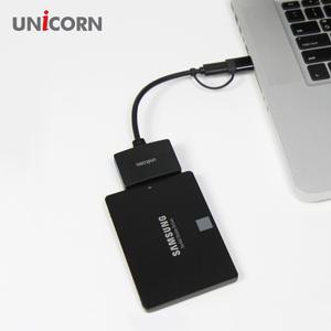 유니콘 FD-900D 2.5인치 HDD/SSD듀얼 컨버터 SATA케이블(A+C타입) USB3.1