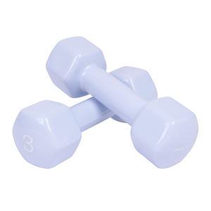 아이워너 PVC 뷰티 육각 덤벨 3kg 2개입 세트 감성적인컬러 스카이블루 안전한 라운딩모서리