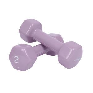 아이워너 PVC 뷰티 육각 덤벨 2kg 2개입 세트 감성적인컬러 라일락퍼플 안전한 라운딩모서리