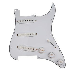 흰색 일렉트릭 기타 액세서리 회로 기판 3 단일 코일 로드 미리 배선 된 픽가드 SSS 일반 Strat Stratocast