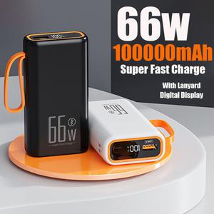 샤오미 휴대용 LED 디스플레이 충전기 외부 배터리 팩 아이폰 화웨이용 보조배터리 100000mAh 보조배터리 6